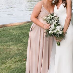 Taupe bridesmaid dress